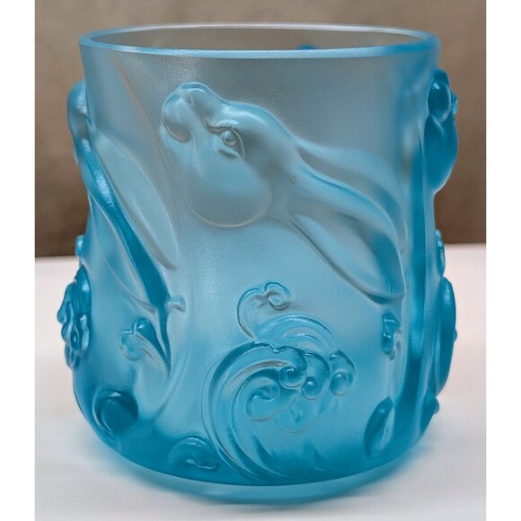 LIULI Living Year of the Water Rabbit 6 oz Blue Crystal Glass - Picture 1 of 2
